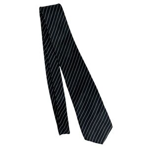 LILLY DACHE Paris Rome Los Angeles Black/Tan Stripe 100% Silk Tie